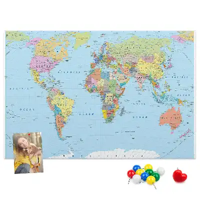 Korkowa tablica administracyjna mapa globu