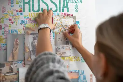 Tablica korkowa dla dzieci Mapa świata z nazwami państw