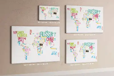 Tablica korkowa dla dzieci Mapa świata z nazwami państw