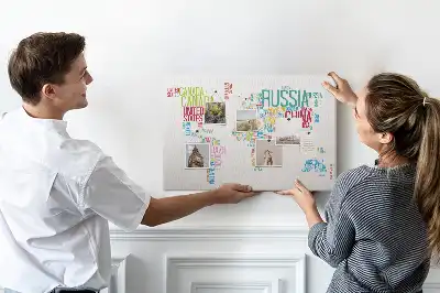 Tablica korkowa dla dzieci Mapa świata z nazwami państw