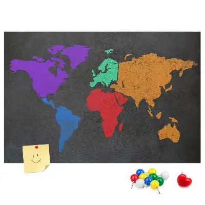 Tablica korkowa Mapa śwata