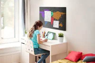 Tablica korkowa Mapa śwata