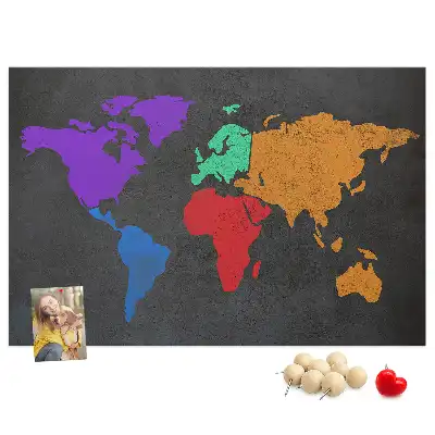 Tablica korkowa Mapa śwata