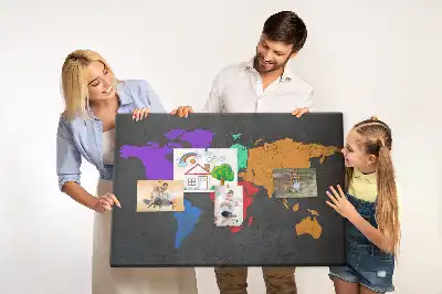 Tablica korkowa Mapa śwata