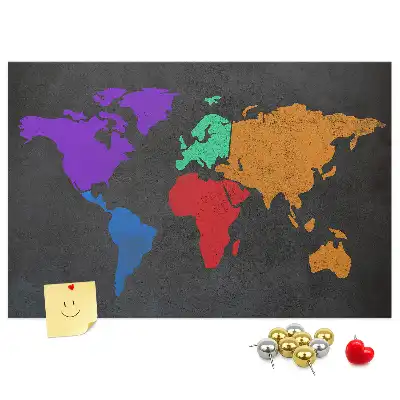 Tablica korkowa Mapa śwata