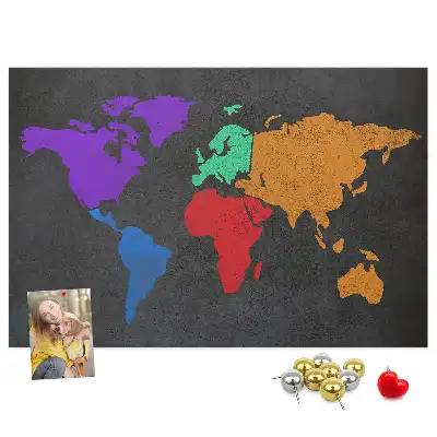 Tablica korkowa Mapa śwata