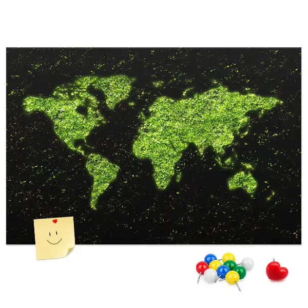 Korkowa tablica na ścianę z mapą świata