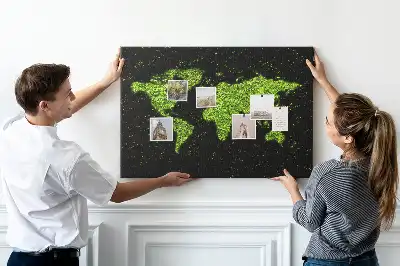 Korkowa tablica na ścianę z mapą świata
