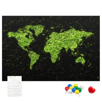 Korkowa tablica na ścianę z mapą świata