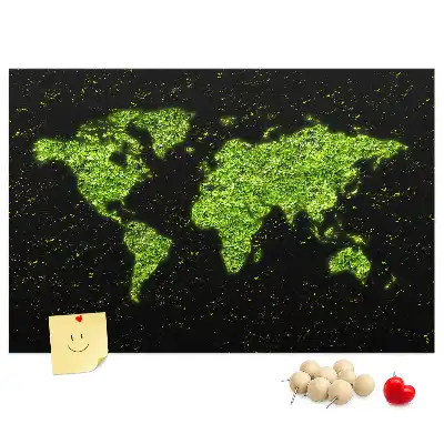 Korkowa tablica na ścianę z mapą świata
