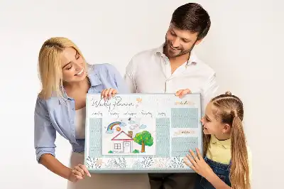 Tablica korkowa dla dzieci z tygodniowym harmonogramem