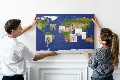 Tablica korkowa dla dzieci Duża mapa świata