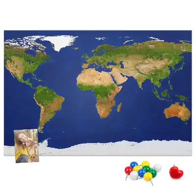 Tablica korkowa dla dzieci Duża mapa świata