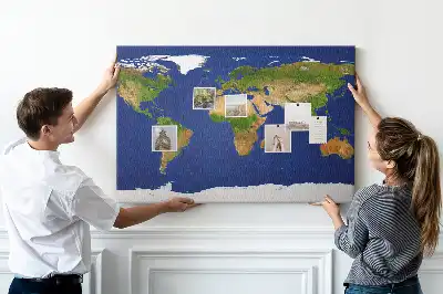 Tablica korkowa dla dzieci Duża mapa świata