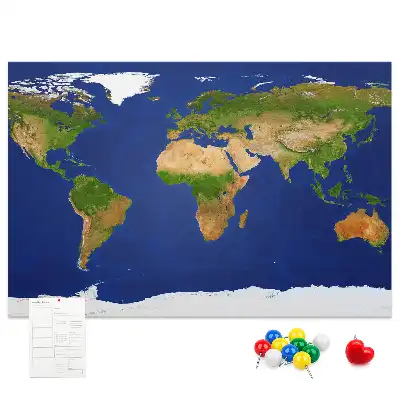 Tablica korkowa dla dzieci Duża mapa świata