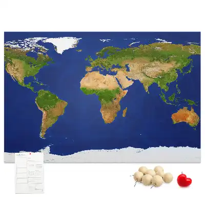 Tablica korkowa dla dzieci Duża mapa świata