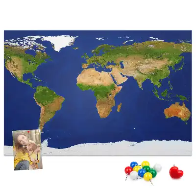 Tablica korkowa dla dzieci Duża mapa świata