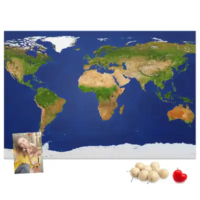 Tablica korkowa dla dzieci Duża mapa świata