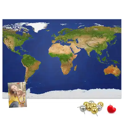 Tablica korkowa dla dzieci Duża mapa świata