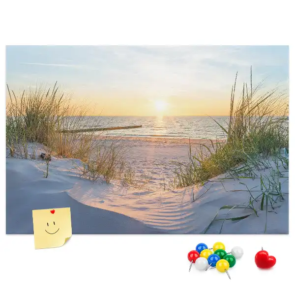 Tablica korkowa Zachód słońca na plaży