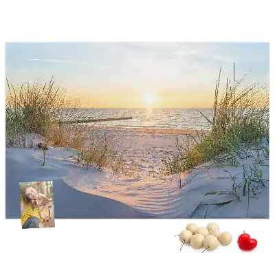 Tablica korkowa Zachód słońca na plaży