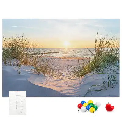 Tablica korkowa Zachód słońca na plaży