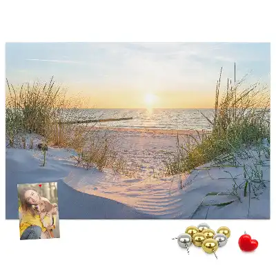 Tablica korkowa Zachód słońca na plaży