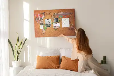 Tablica korkowa dla dzieci Mapa Świata z flagami