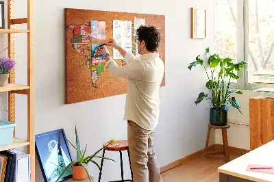 Tablica korkowa dla dzieci Mapa Świata z flagami