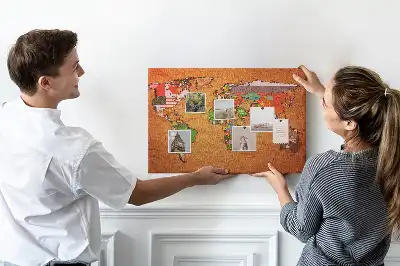 Tablica korkowa dla dzieci Mapa Świata z flagami