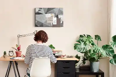 Tablica korkowa z motywem abstrakcji 3D
