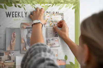Korkowa tablica Tygodniowy jadłospis