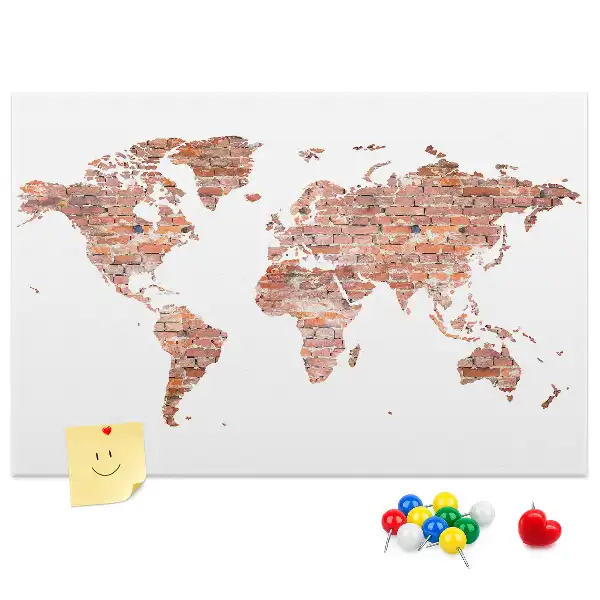 Tablica korkowa Stara mapa na cegle