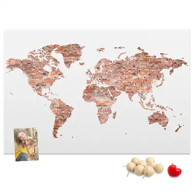 Tablica korkowa Stara mapa na cegle