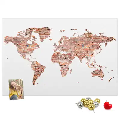 Tablica korkowa Stara mapa na cegle