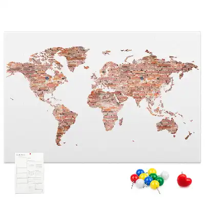 Tablica korkowa Stara mapa na cegle