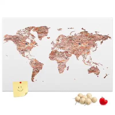 Tablica korkowa Stara mapa na cegle