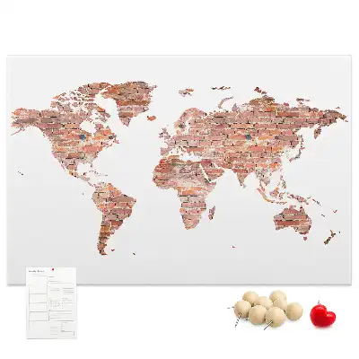 Tablica korkowa Stara mapa na cegle