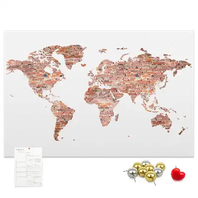 Tablica korkowa Stara mapa na cegle
