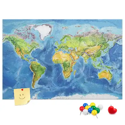 Tablica korkowa Mapa świata