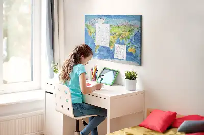 Tablica korkowa Mapa świata