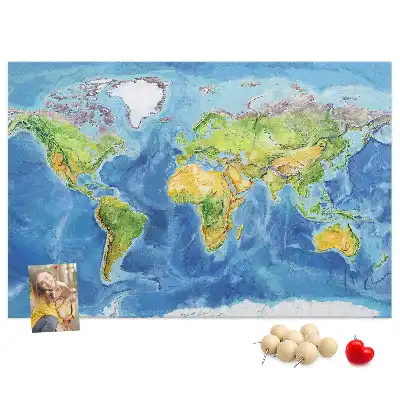 Tablica korkowa Mapa świata