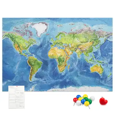 Tablica korkowa Mapa świata