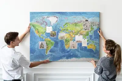 Tablica korkowa Mapa świata
