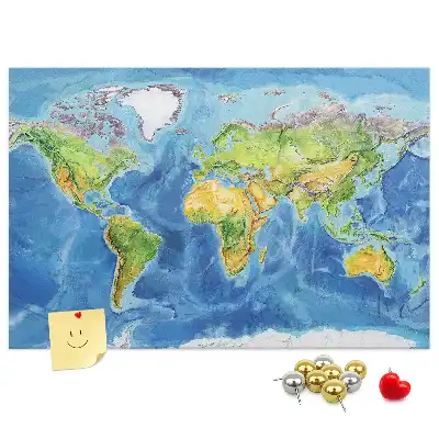 Tablica korkowa Mapa świata