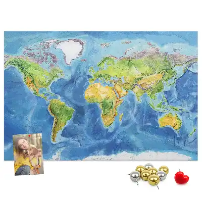 Tablica korkowa Mapa świata