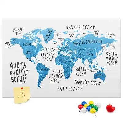 Tablica korkowa ozdobna Niebieska mapa ziemi