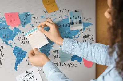 Tablica korkowa ozdobna Niebieska mapa ziemi