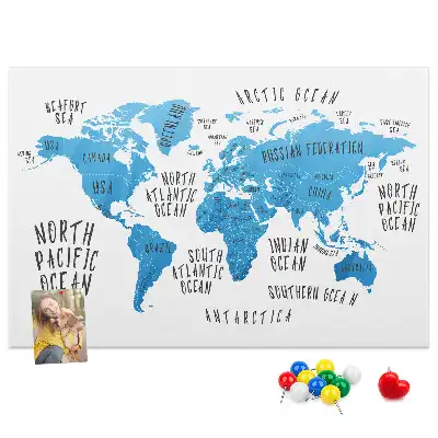 Tablica korkowa ozdobna Niebieska mapa ziemi