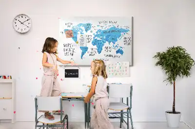 Tablica korkowa ozdobna Niebieska mapa ziemi